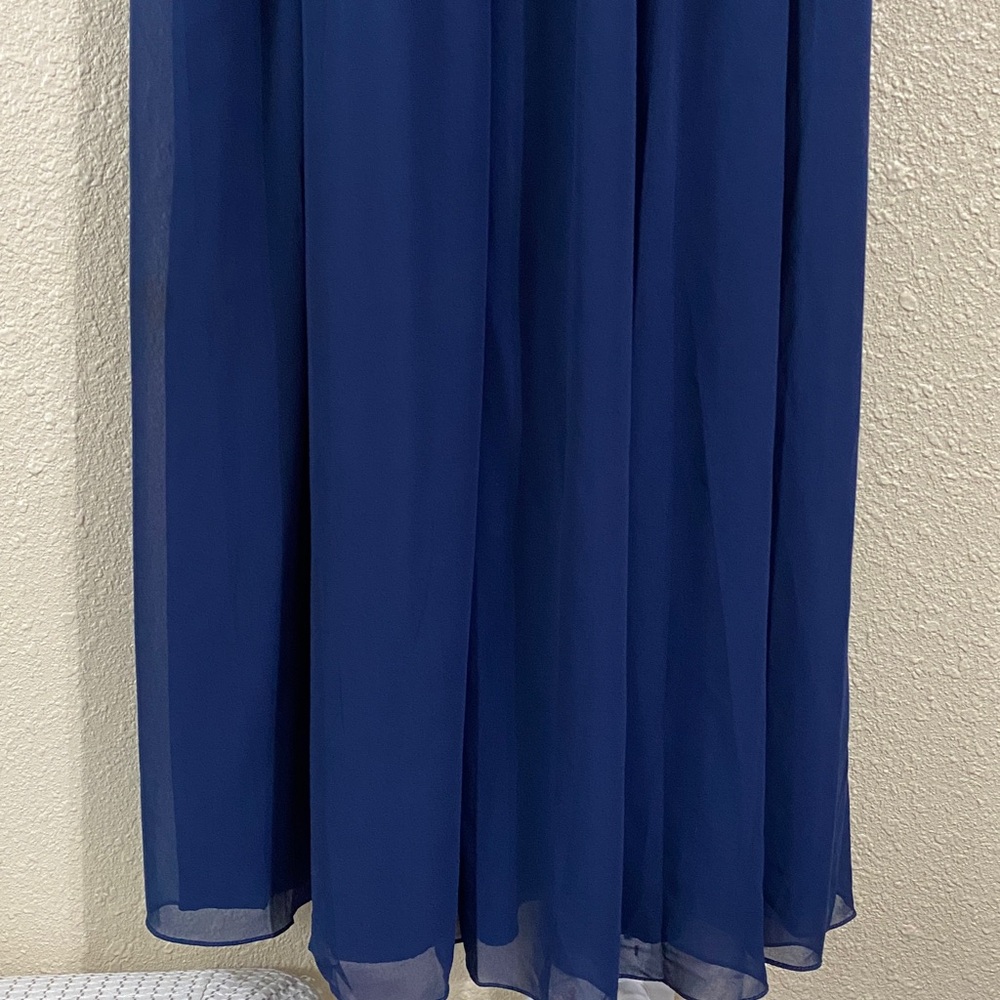 NWT Ieena for Mac Duggal Navy High Neck Chiffon Gown 55035 Size 6 - Picture 13 of 16